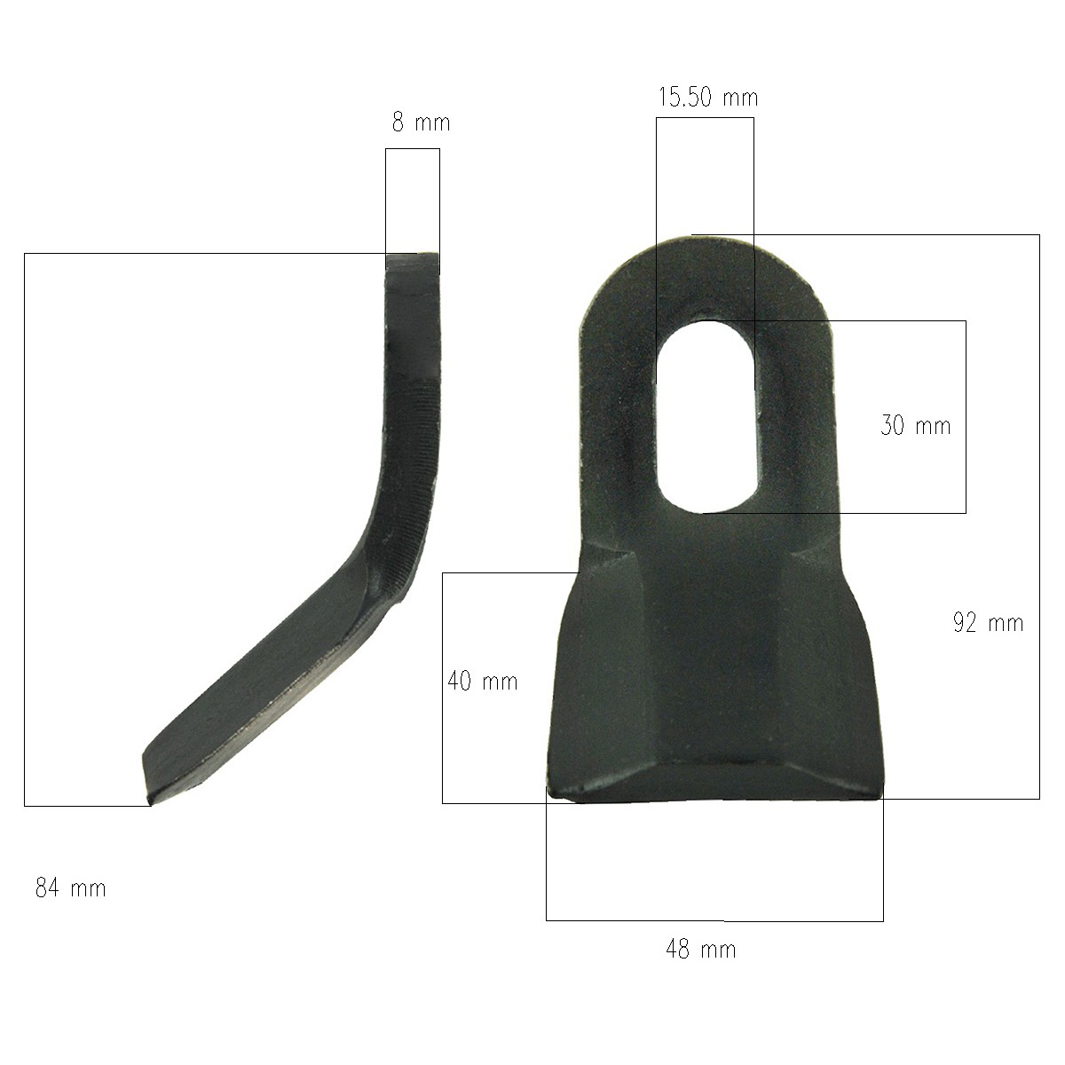 Noże typu Y do kosiarki bijakowej 400g 15mm - obrazek 2