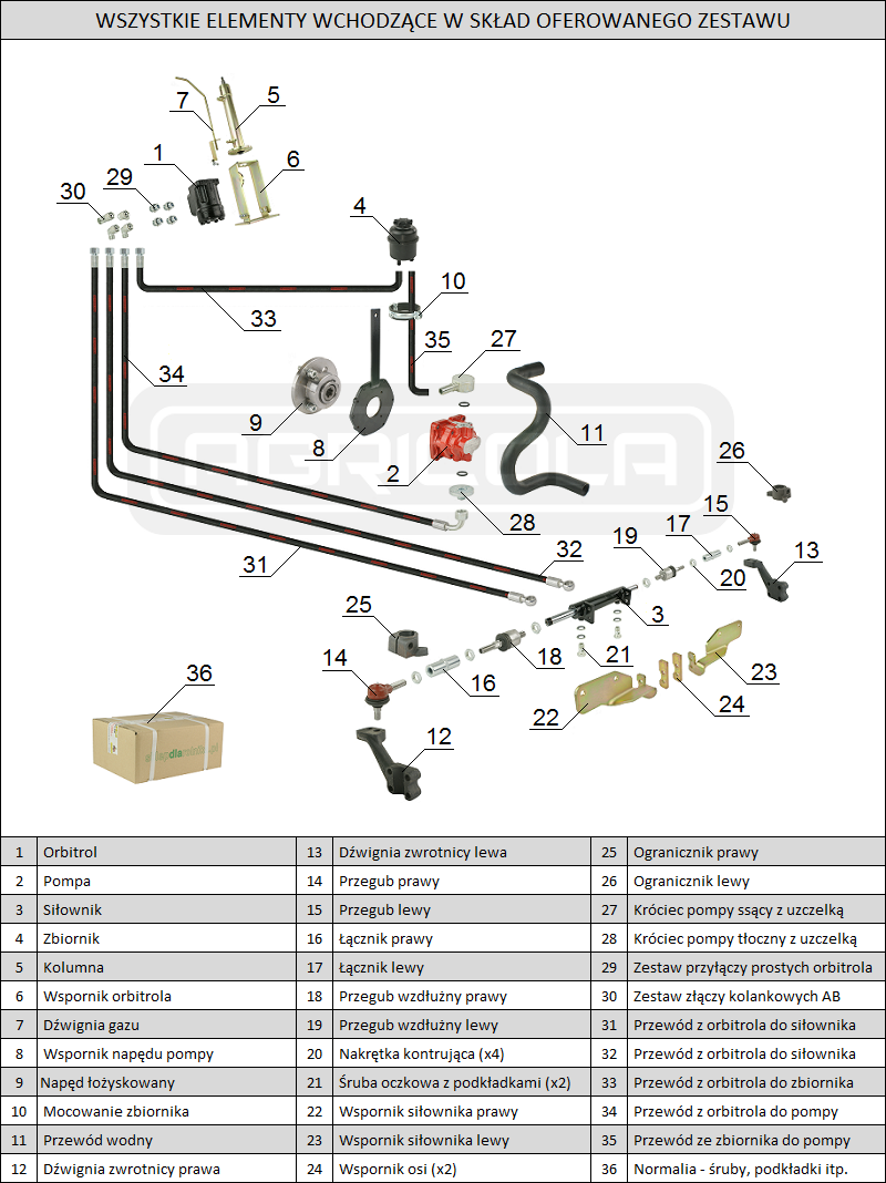 Wspomaganie kierownicy C-330 Ursus orbitrol Hydrolider napęd z rozrządu - obrazek 2